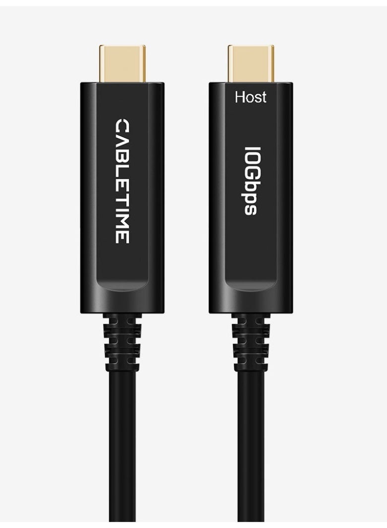 CABLETIME USB-C 3.2 GEN 2 ACTIVE OPTICAL DATA CABLE (AOC) FIBER DATA TRANSFER 10GBPS FOR VR AND CAMERA - Image 1
